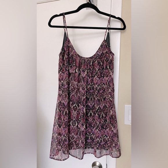 Show Me Your MuMu Purple Snake Print Mini Dress Size Medium - Picture 3 of 8